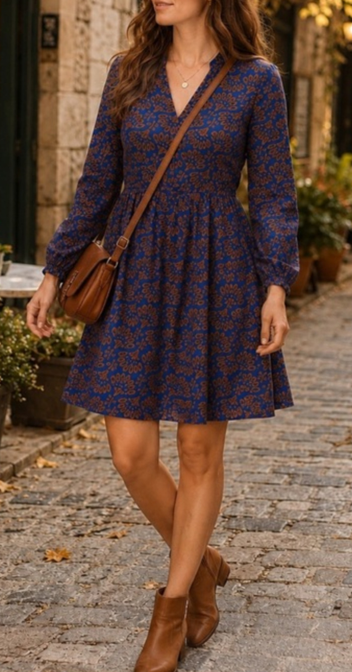 New Boden Naomi Tencel floral midi jersey dress Size 4 Dandelion Blue Garden